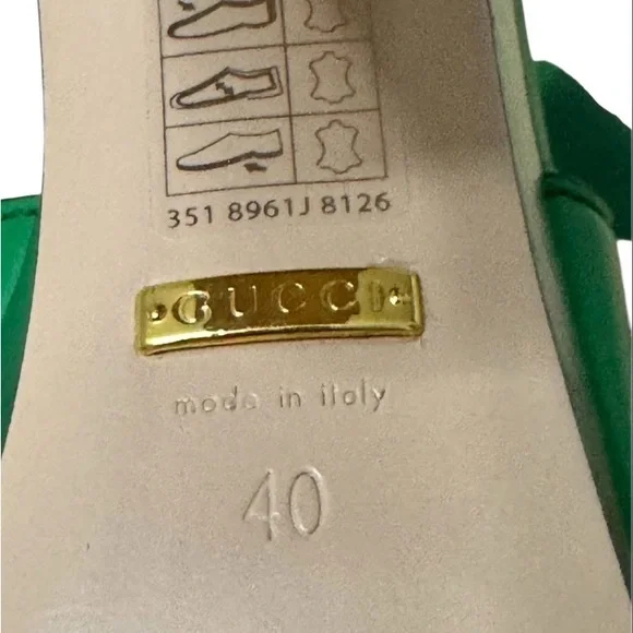 Gucci Shamarock Green Women's platform Sandal heels size 40 - Picture 6 of 6